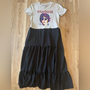 Custom John Lennon Band Tee Dress. M (Upcycled)